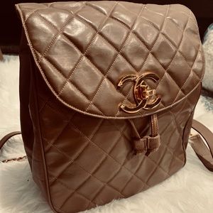 Authentic Vintage CHANEL Quilted Turnlock Backpack